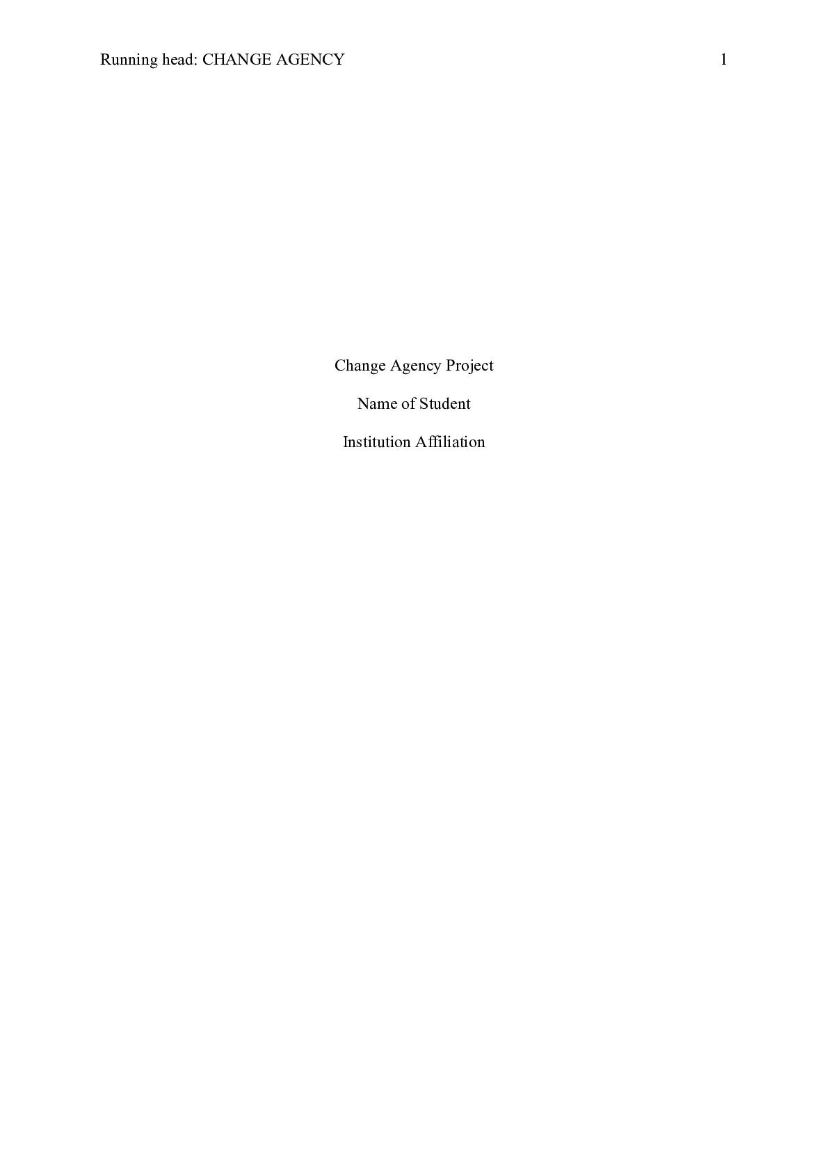 Change Agency Project