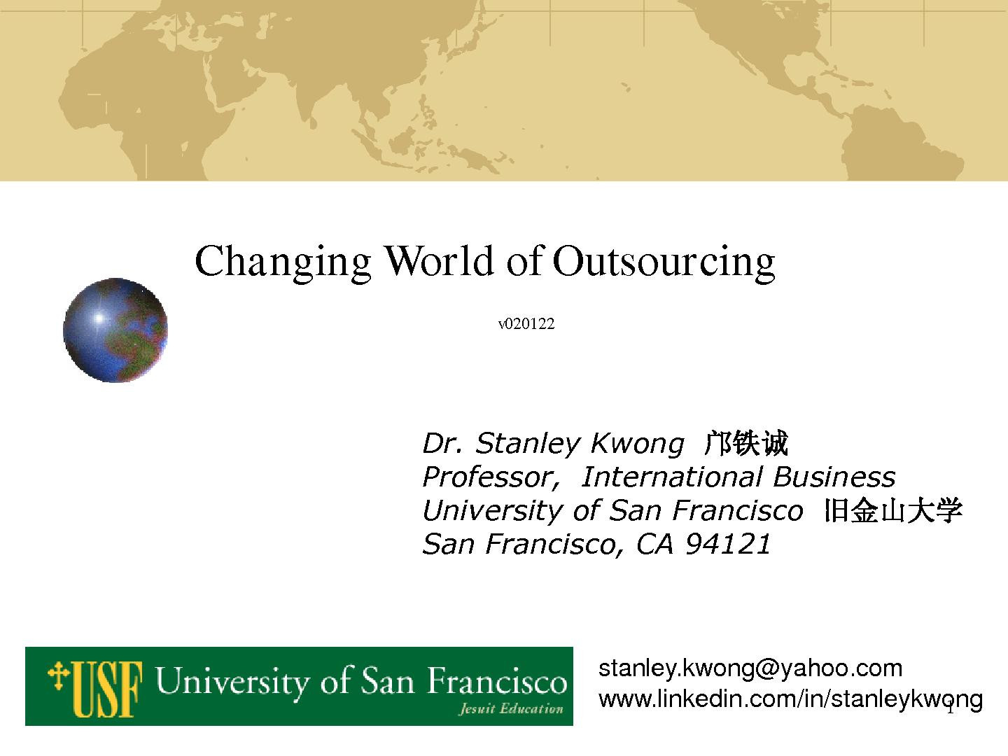Changing World of Outsourcing